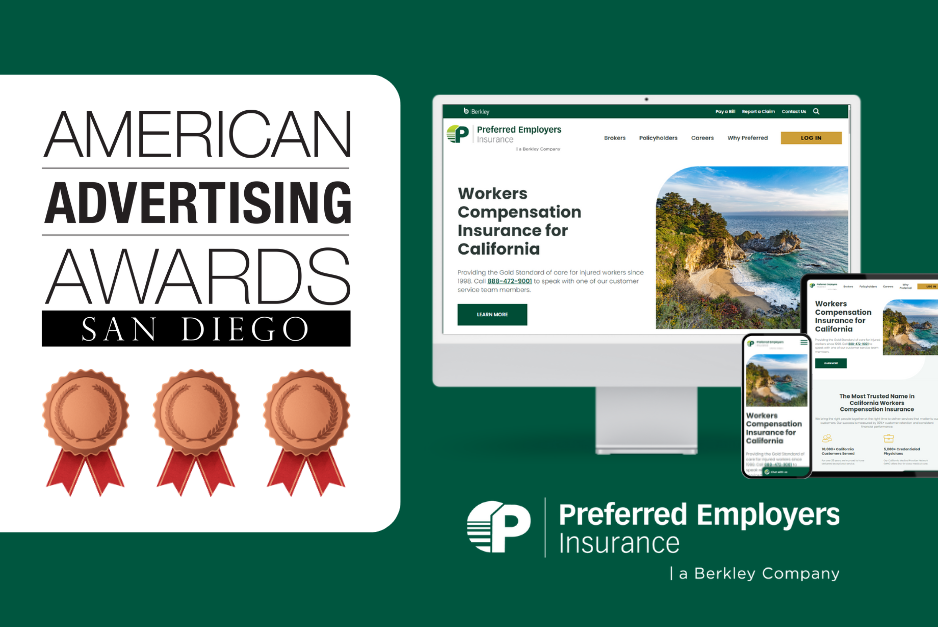 Preferred Employers Insurance, a Berkley company, wins three 2024 American Advertising Awards for the company’s brand refresh.